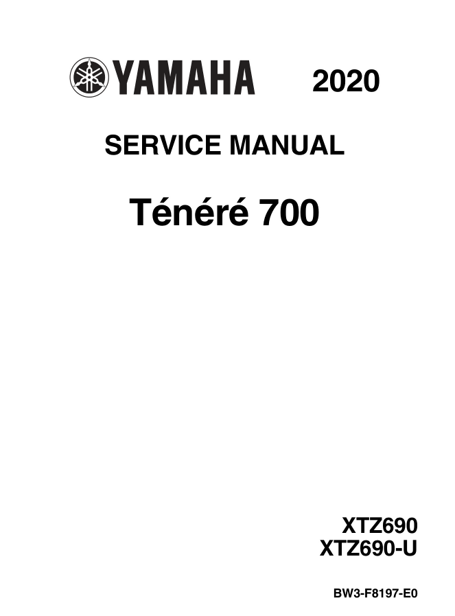 Yamaha TENERE 700 Workshop Manual 2020 2021 Service Shop XTZ690- on Lucasgift