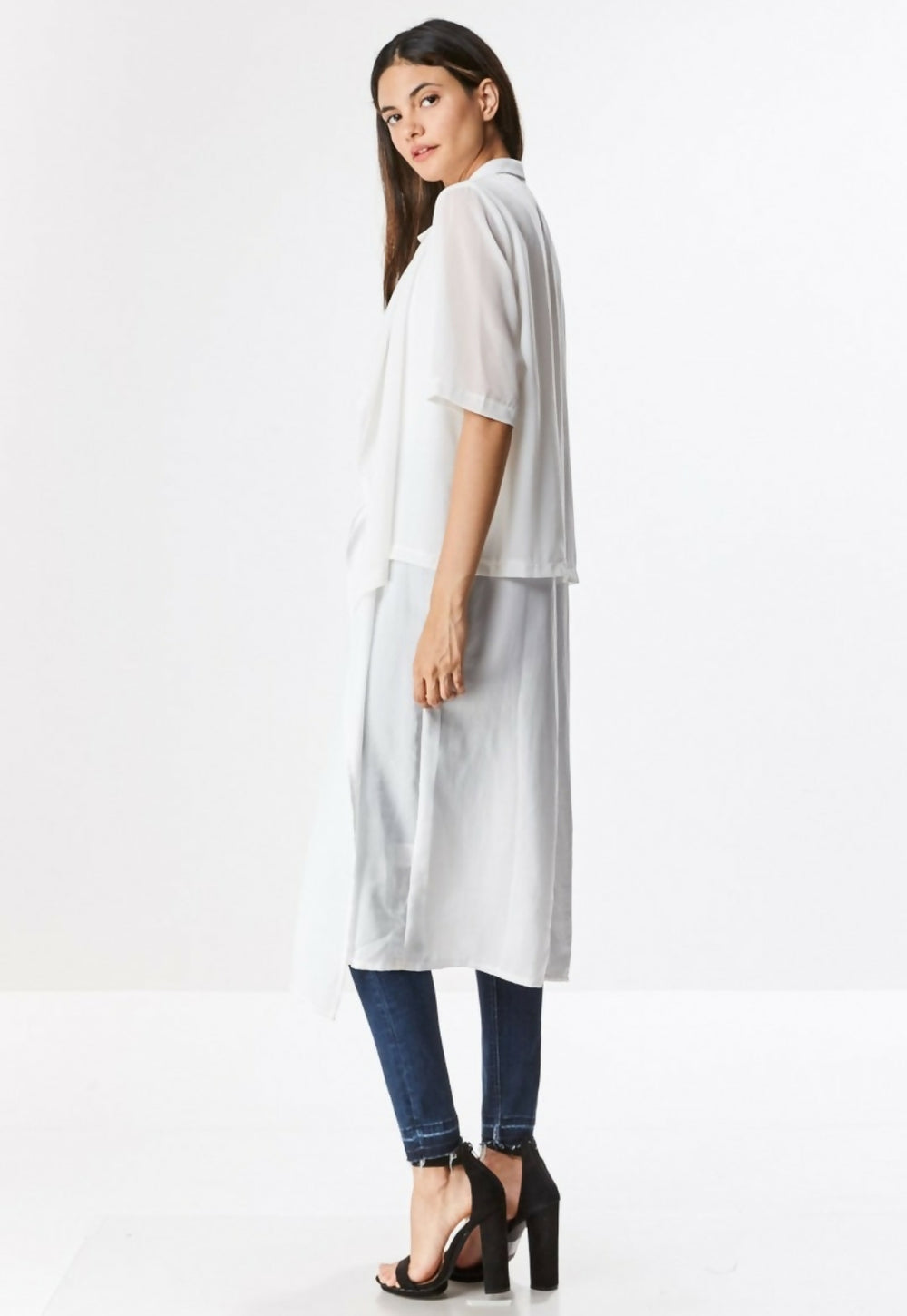 Boutique Double Layered Chiffon Coat- on Lucasgift