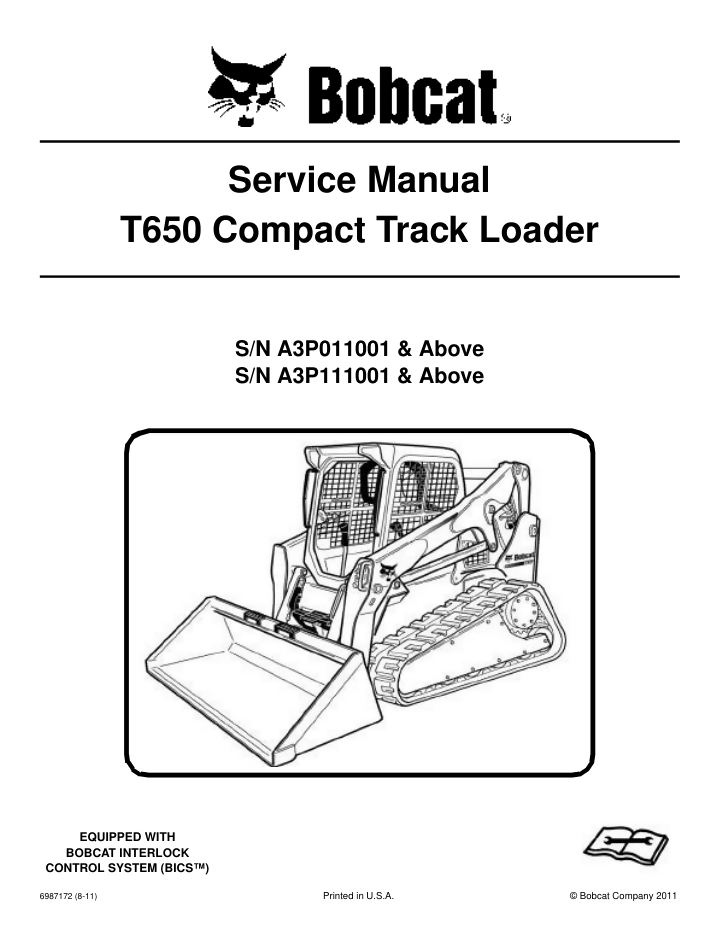 Bobcat T650 Workshop Repair Service Manual- on Lucasgift