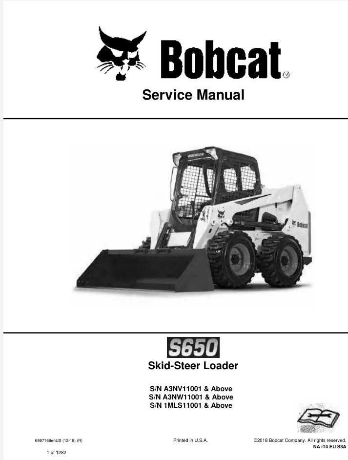 BOBCAT S650 SKID STEER SERVICE REPAIR MANUAL- on Lucasgift