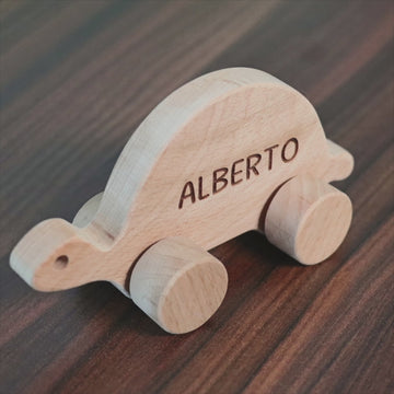 Wooden Toy Car - Giraffe - Personalized - Handmade Montessori Toy