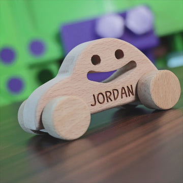 Wooden Toy Race Car - Personalized - Handmade Montessori Toy