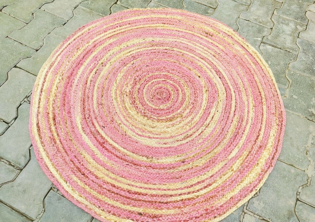 Copy of Sonia Artisan Collections | Natural Jute Scalloped Round Rug | Handmade Rustic Boho Decor- on Lucasgift