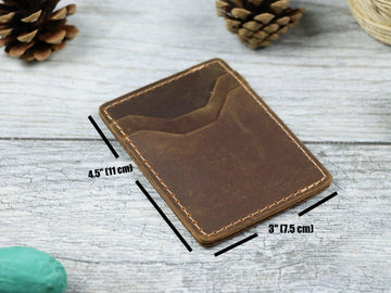 Minimalist Leather Card Wallet , Real Leather, Same Day Shipping, Free Shipping US- on Lucasgift