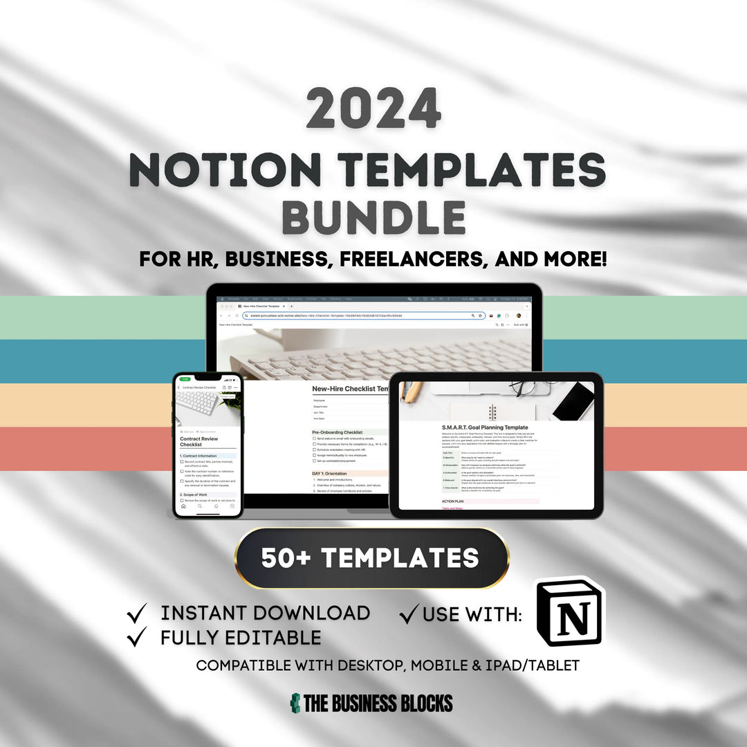 Notion Templates Bundle Notion Checklists Notion Productivity Templates HR Templates Goal Planner Freelancer Templates Business Templates- on Lucasgift