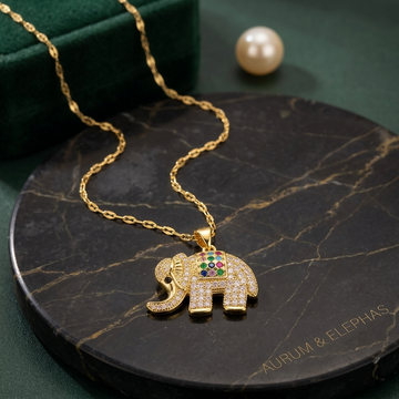 Elephant Necklace, Gold elephant necklace pendant, Lucky Elephant Jewelry, elephant gifts, Gift for her- on Lucasgift