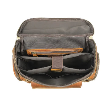 Premium Genuine Crazy Horse Leather Backpack Travel Mens- on Lucasgift