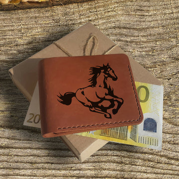 Horse Gifts. Personalized Leather Wallet. Engraved Custom Wallet. Horse Owner Gift. Equestrian Gifts. Horseback Rider Gift. Rancher Gifts- on Lucasgift