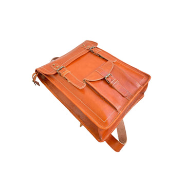 Handmade Genuine Leather Roll-Up Bag - Moroccan Crafts- on Lucasgift