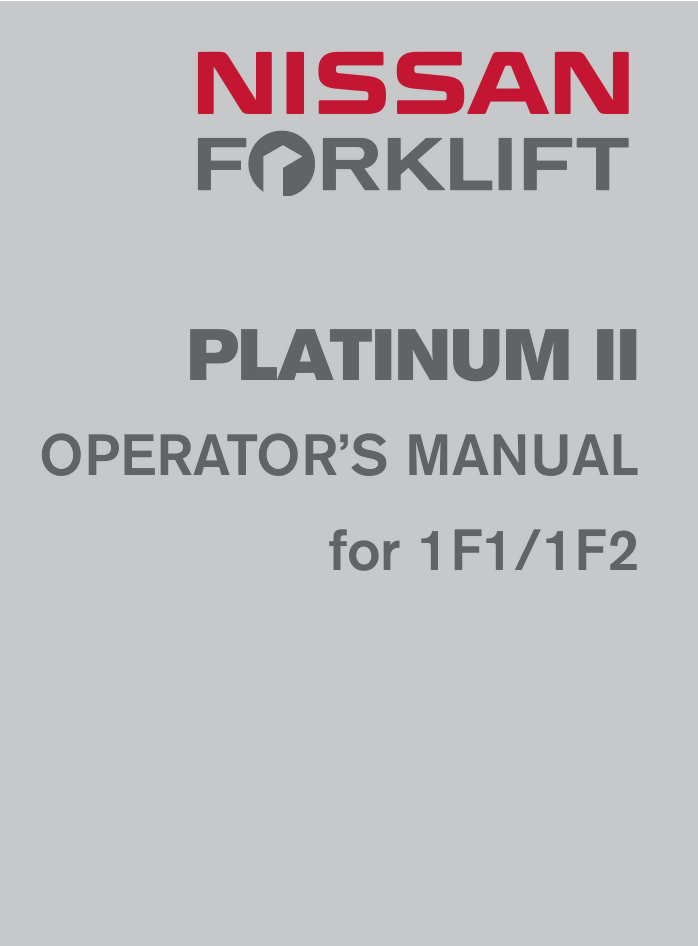 NISSAN FORKLIFT 1F2 MAP1F2A25LV OPERATORS MANUAL- on Lucasgift