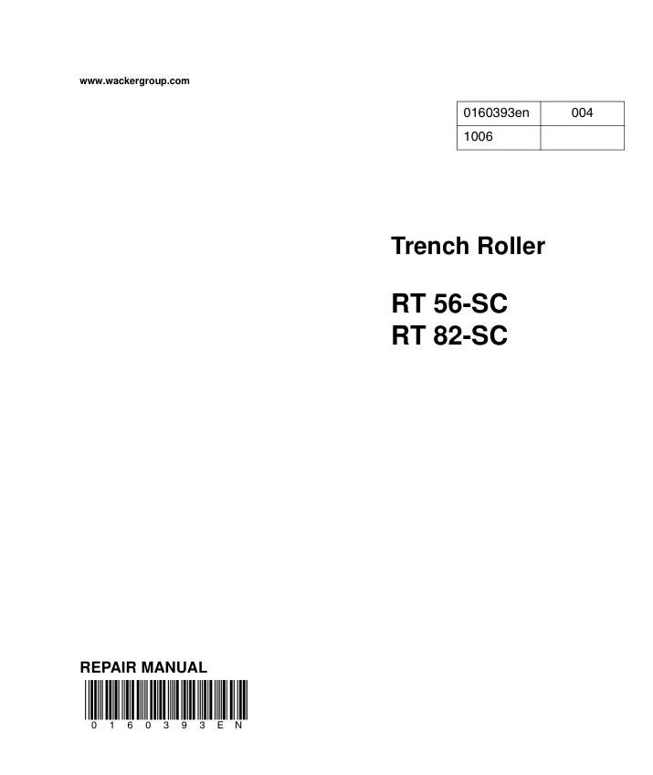 WACKER NEUSON RT56-SC RT82-SC TRENCH ROLLER SERVICE MANUAL- on Lucasgift