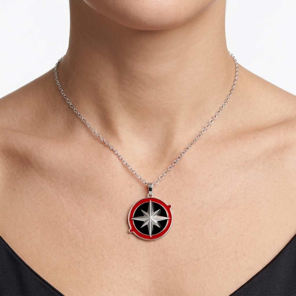 Compass necklace, engraved compass compass pendant personalized compass necklace, compass gift for her- on Lucasgift
