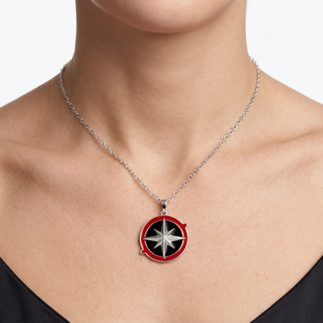 Compass necklace, engraved compass compass pendant personalized compass necklace, compass gift for her- on Lucasgift