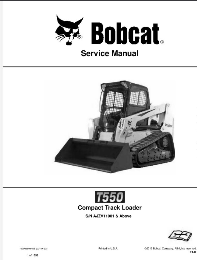 BOBCAT T550 COMPACT TRACK LOADER SERVICE REPAIR SHOP MANUAL- on Lucasgift