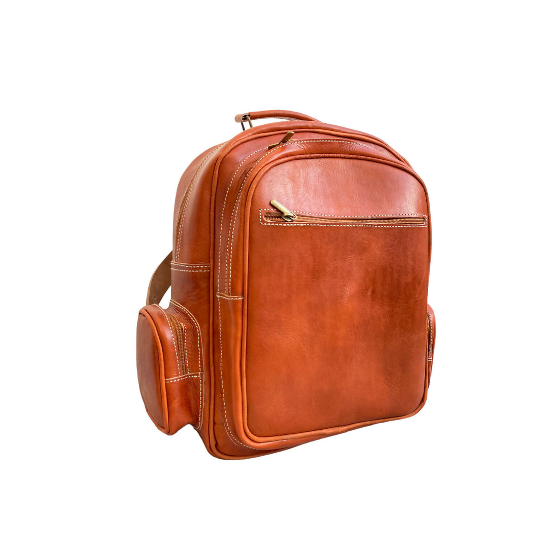 Genuine Leather Backpack Handmade Moroccan High End Work and Travel- on Lucasgift