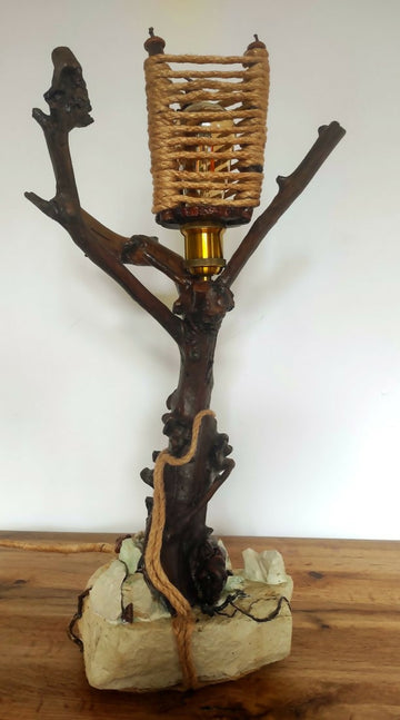 Forest Guardian Lamp | Handmade Driftwood Table Lamp | Rustic Woodland Lighting- on Lucasgift