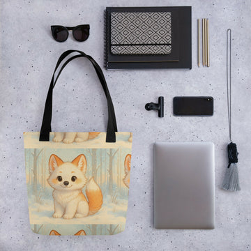 Snowy Pup Adventure – Whimsical Fox Tote- on Lucasgift