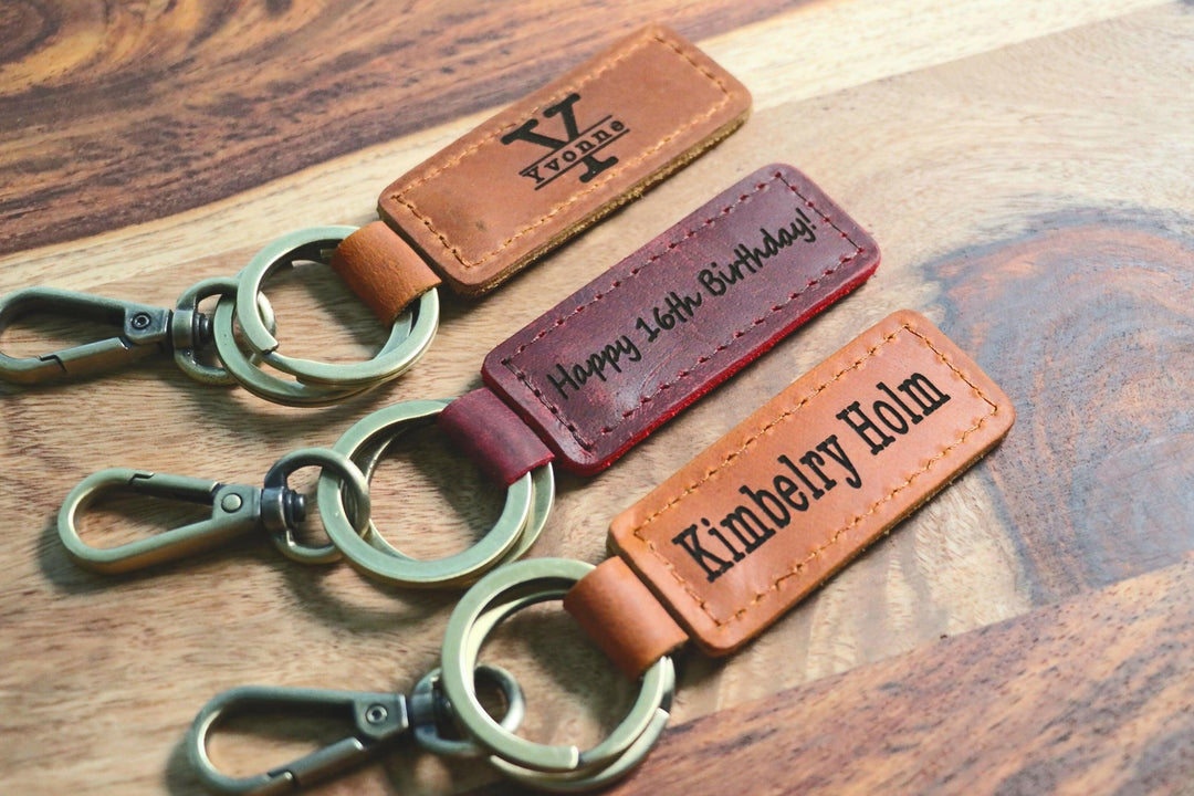 Personalized Leather Keychain. Custom Leather Keychain. Monogrammed Leather Key fob Leather Key Fob, Keychain, Monogrammed Keychain, Personalized Key Fob, Custom Key- on Lucasgift
