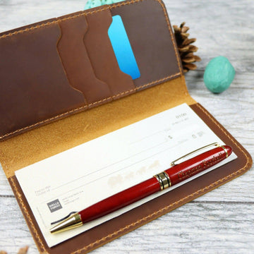 15 pcs+ Bulk Mens Leather Checkbook Wallet - Wholesale , Real Leather, Same Day Shipping, Free Shipping US- on Lucasgift