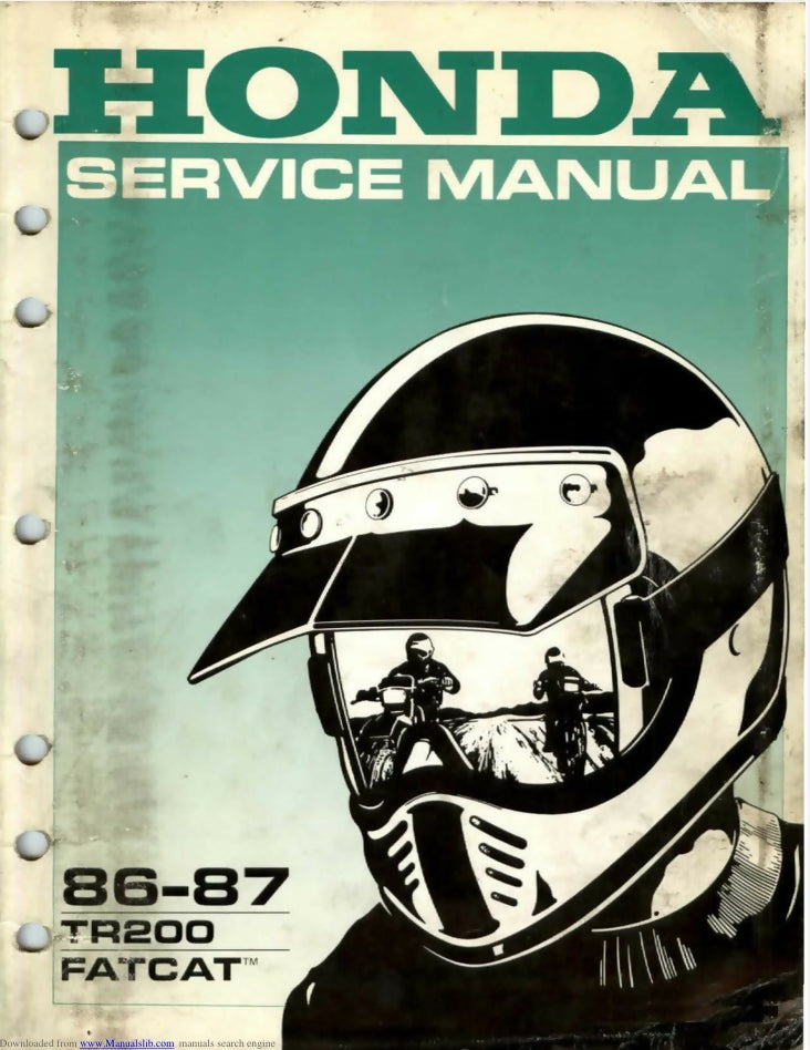 1986 1987 Honda Fat Cat TR200 FatCat Service Shop Repair Manual- on Lucasgift