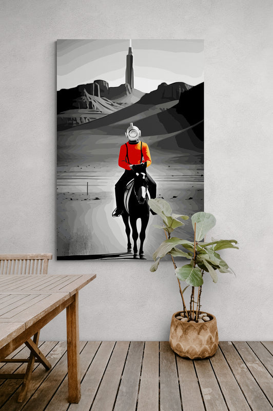 Metal Print Orange Cowboy- on Lucasgift