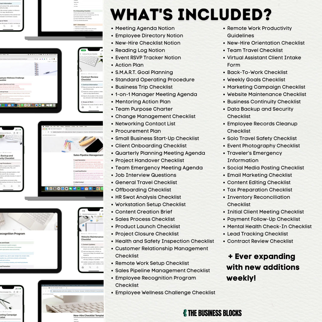 Notion Templates Bundle Notion Checklists Notion Productivity Templates HR Templates Goal Planner Freelancer Templates Business Templates- on Lucasgift