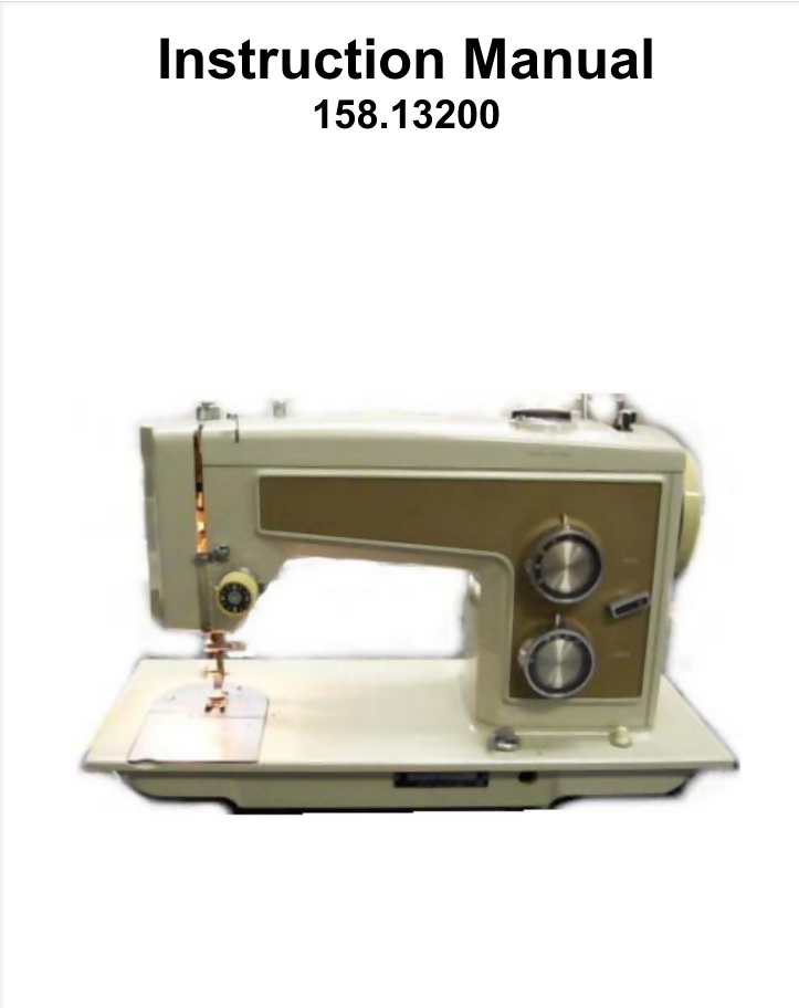KENMORE SEARS 158.1320 158.13200 158.13201 MANUAL- on Lucasgift