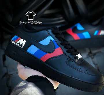 Custom BMW Black AF1 Sneakers, Hand Painted Personalized Shoes