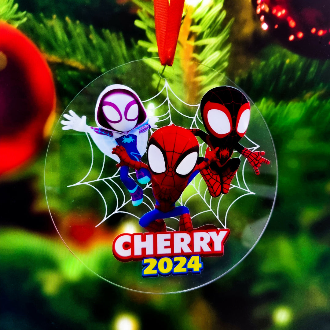 Personalized Spidey and His Amazing Friends, Custom Name Spidey Christmas Ornament- on Lucasgift