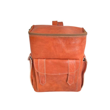 Moroccan Handcrafted Real Leather Backpack Artisanal Premium Travel Bag- on Lucasgift