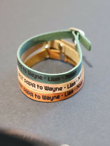 PAPA BRACELET, Leather Bracelet, Papa Gift, Gifts for Papa, Papa CHRISTMAS Gifts, Papa Gifts, Custom Papa Christmas Bracelet, Father gift- on Lucasgift