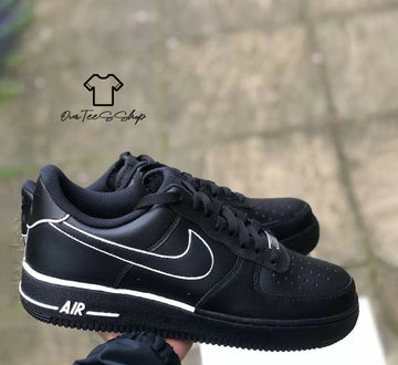 Custom White Line AF1 Sneakers, Hand Painted Personalized Shoes