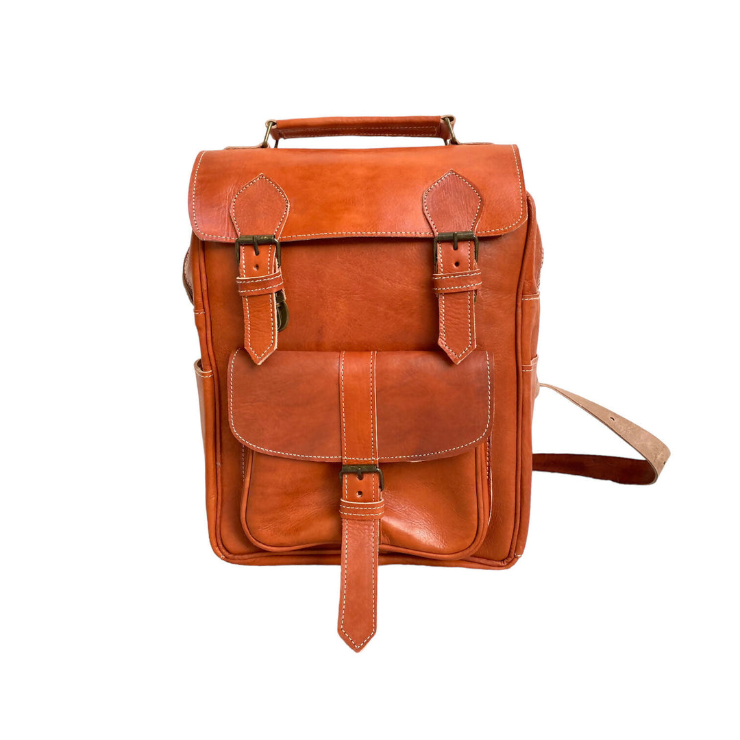 Premium Handmade Genuine Leather Backpack Morocco - Vintage Style- on Lucasgift