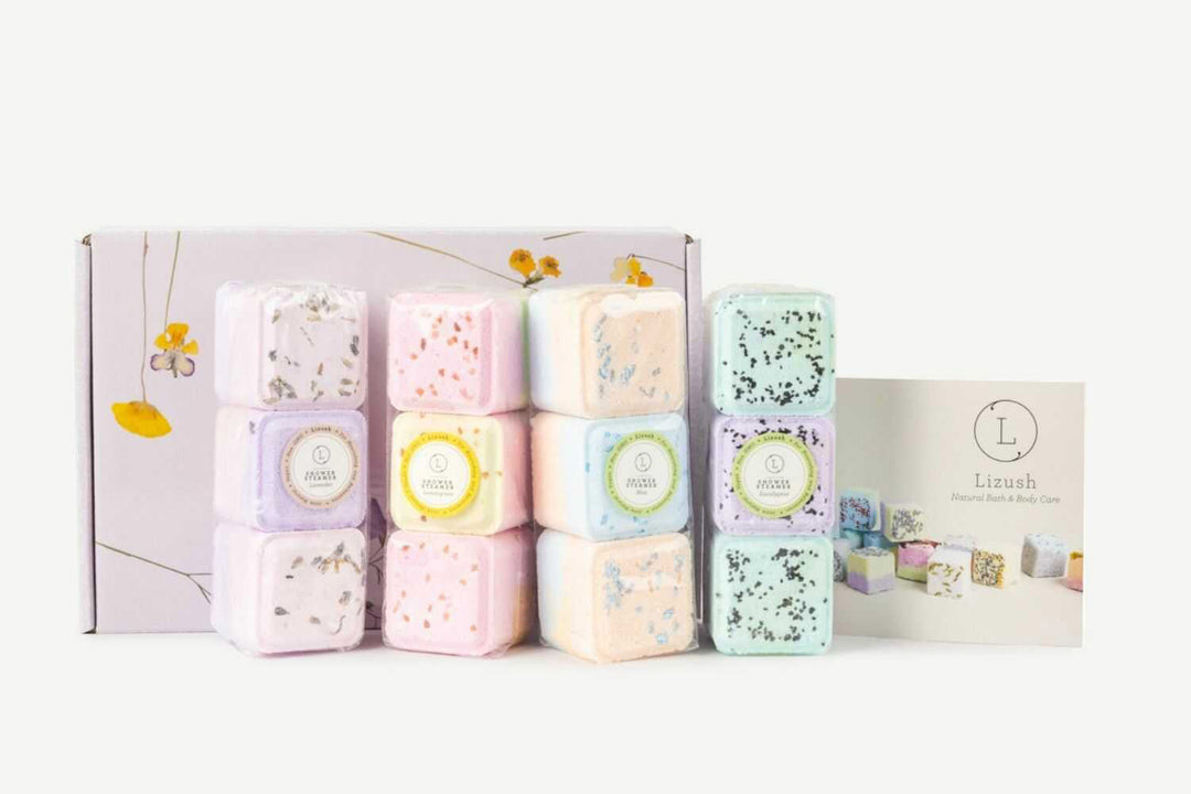 Shower Steamers, Set of 12 big fizzies, Cheer up Gift Set, Relaxing Gift Box- on Lucasgift