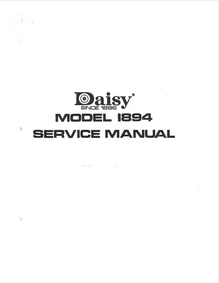 Daisy Model 1894 BB Gun Repairman's SERVICE MANUAL- on Lucasgift