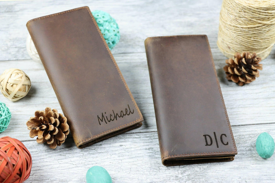 15 pcs+ Personalized Long Leather Men Wallet in Bulk , Real Leather, Same Day Shipping, Free Shipping US- on Lucasgift