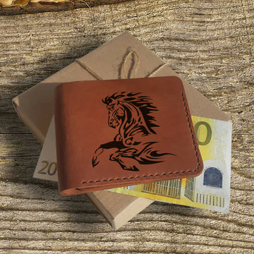 Horse Gifts. Personalized Leather Wallet. Engraved Custom Wallet. Horse Owner Gift. Equestrian Gifts. Horseback Rider Gift. Rancher Gifts- on Lucasgift