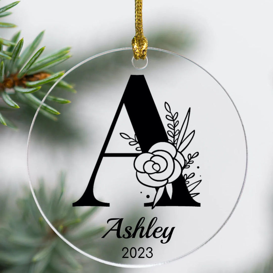 Personalized Christmas Name Ornament Black - Acrylic-Lucasgift