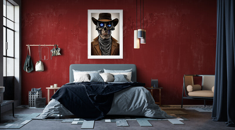 Premium Framed Print Robot Cowboy- on Lucasgift
