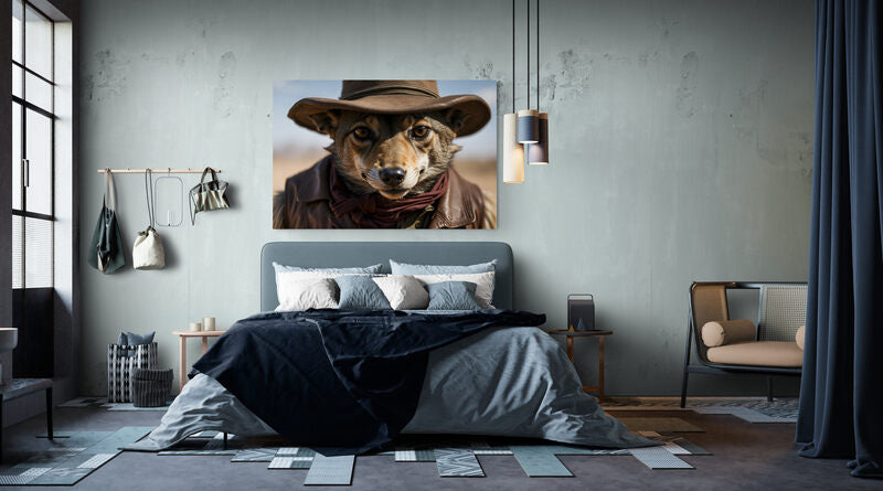 Metal Print Coyote Cowboy- on Lucasgift