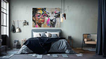 Canvas Wrap The woman and the cow- on Lucasgift