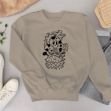 Ghost Mushroom Sweatshirt, Spooky Season Sweater, Ghost Hoodie, Halloween Sweater, Funny Fall Hoodie, Ghost Sweatshirt, Halloween Sweatshirt-Lucasgift