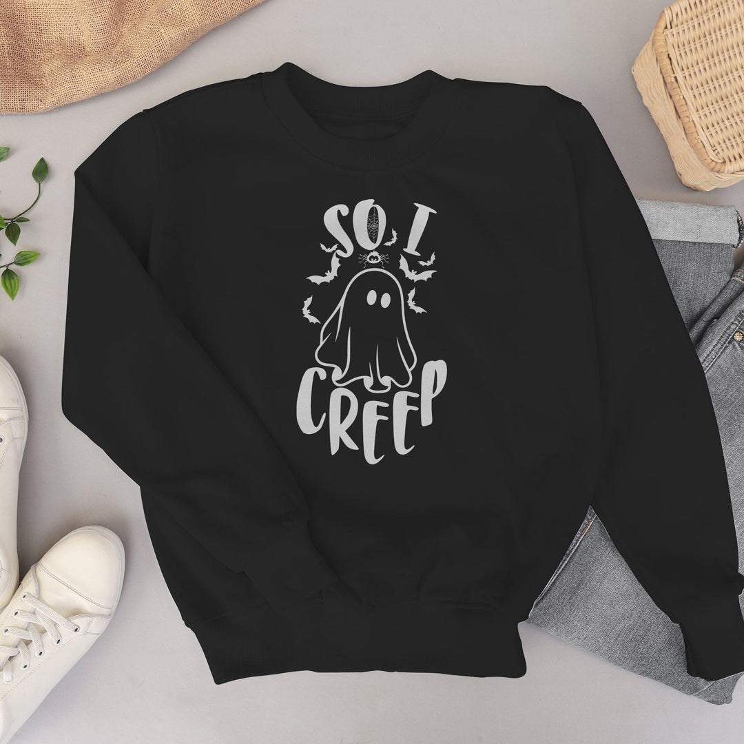 So I Creep Halloween Sweatshirt, Halloween Hoodie, Halloween sweat Gift, Funny Halloween Sweatshirt, Fall Sweatshirt- on Lucasgift