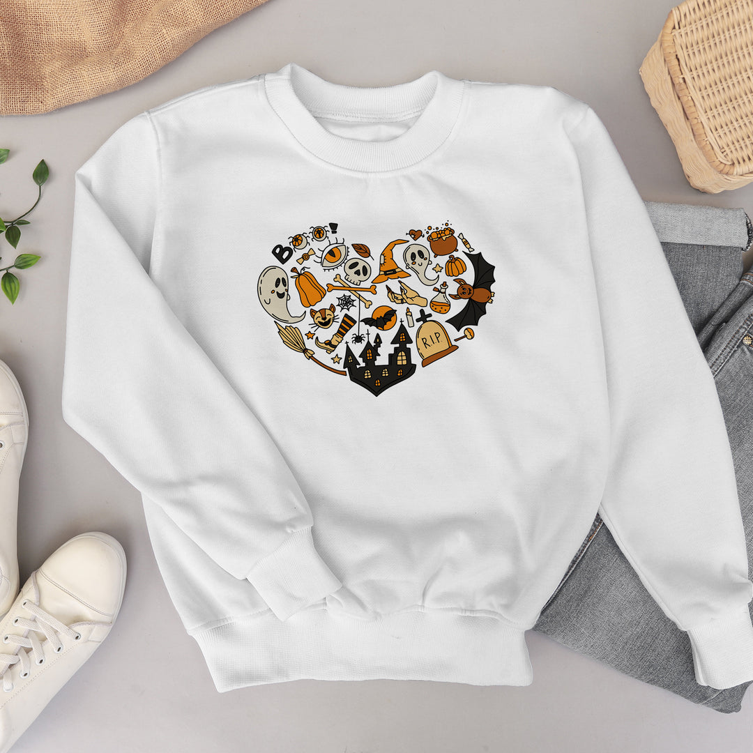 Halloween Doodles Hearth Shirt Gift For Halloween Moms, Cute Halloween Tshirt, Halloween Sweatshirt, Pumpkin Sweatshirt, Halloween Witch Tee-Lucasgift