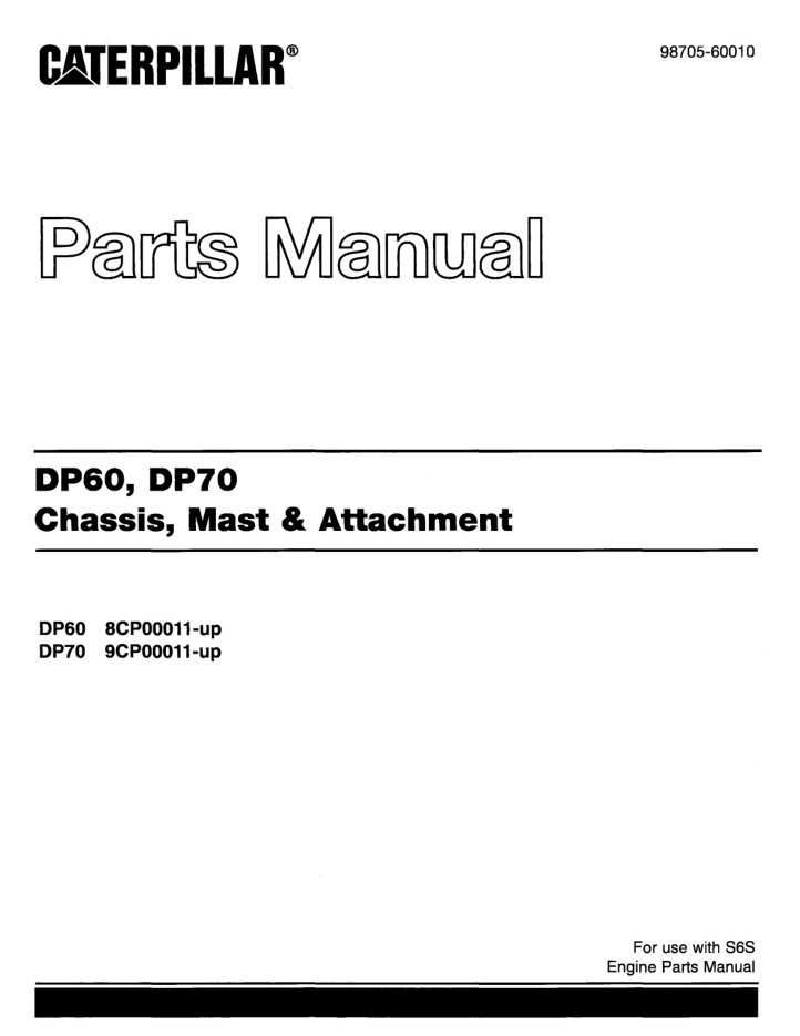 CAT DP60 DP70 FORKLIFT CATERPILLAR ENGINE PARTS MANUAL- on Lucasgift