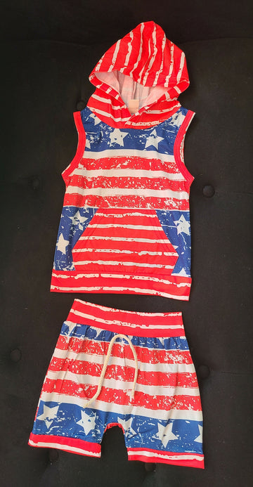 Boutique July 4th Boy Outfit Set-Red-12-18M on Lucasgift