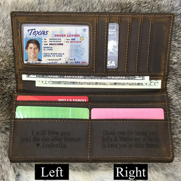 Custom Long Leather Wallet For Men , Real Leather, Same Day Shipping, Free Shipping US-Lucasgift