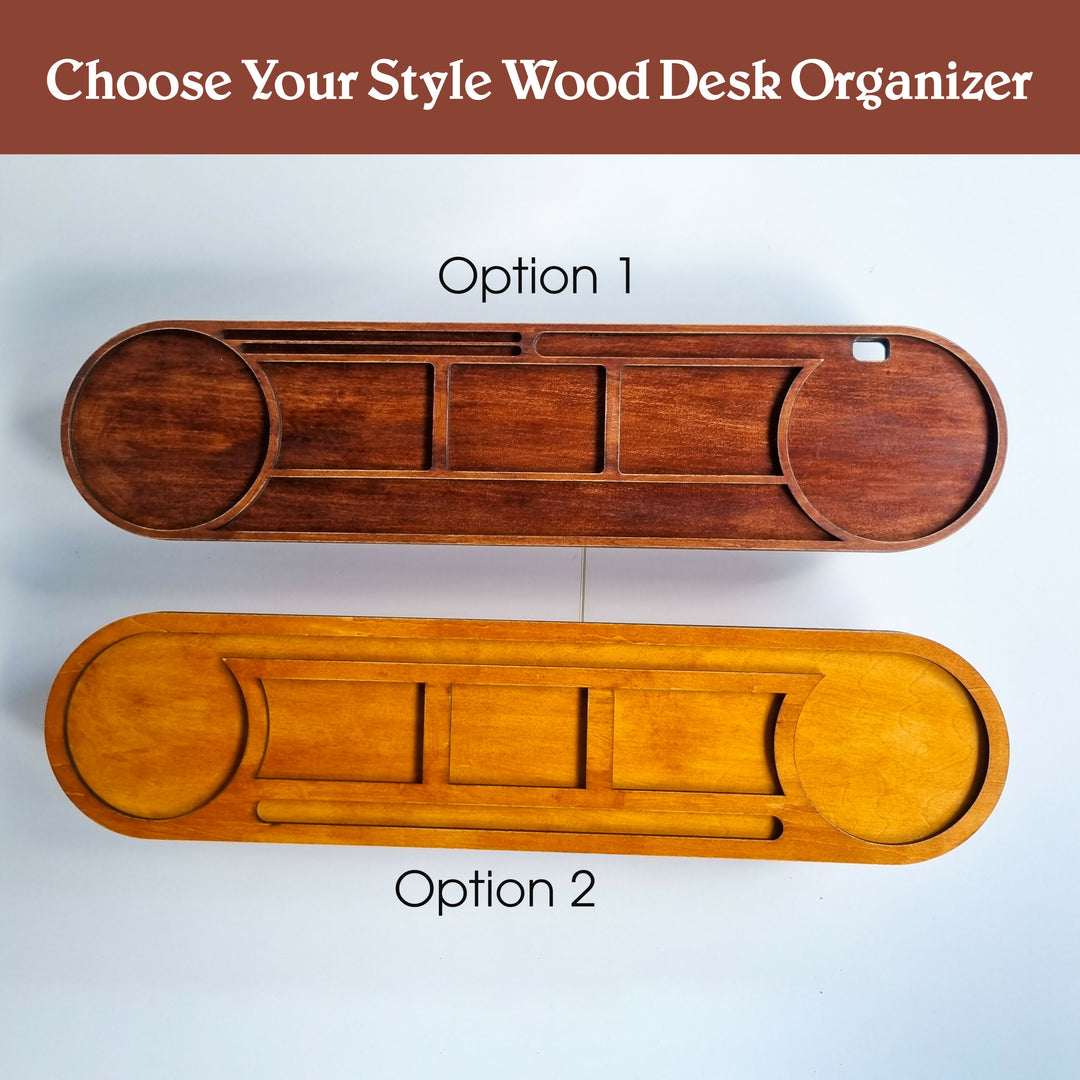 Personalized Wooden Desk Organizer, Custom Baltic Birch Office Docking Station- on Lucasgift