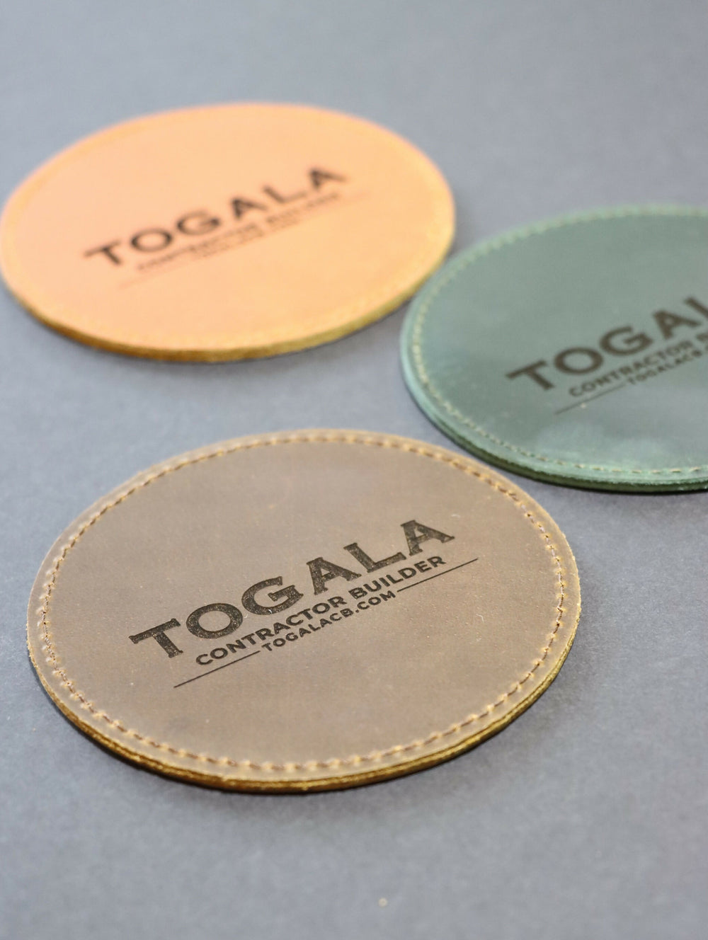 100 pcs BULK PERSONALIZED Leather COASTERS- on Lucasgift