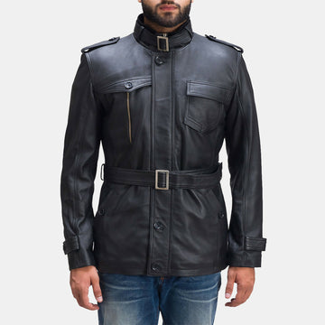 Men's Handmade Hunter Leather Jacket – Premium Genuine Leather Motorcycle Jacket